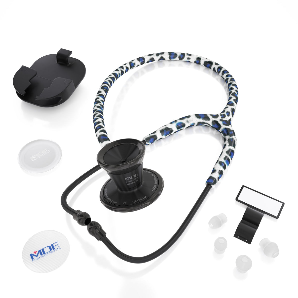 MDF Instruments MDF797TTBBO ProCardial® Titanium Cardiology Stethoscope - Tiberius Panther/BlackOut