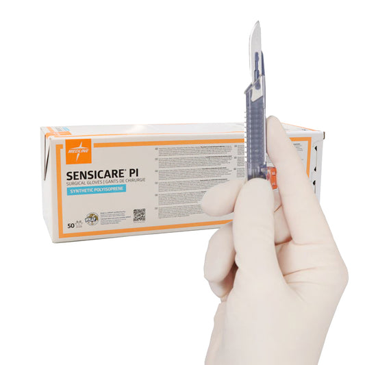 Bosma 71-ME90 SensiCare PI Sterile Polyisoprene Surgical Gloves Latex-Free Powder-Free Medical Gloves 50 Pairs/Box 4 BX/CS