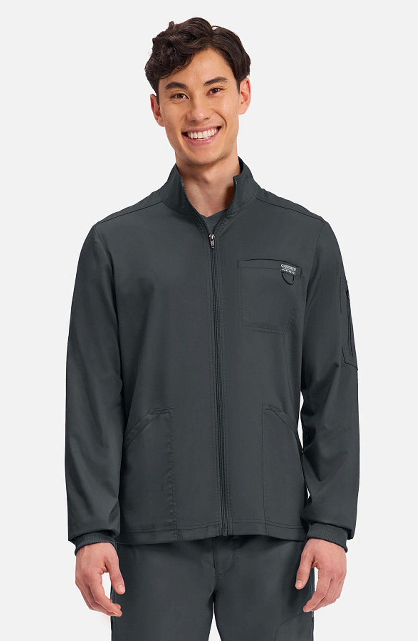 MDF Instruments CK-WW320-BLK-3XL Cherokee Workwear Revolution Men's Zip Front Scrub Jacket - Black, 3XL