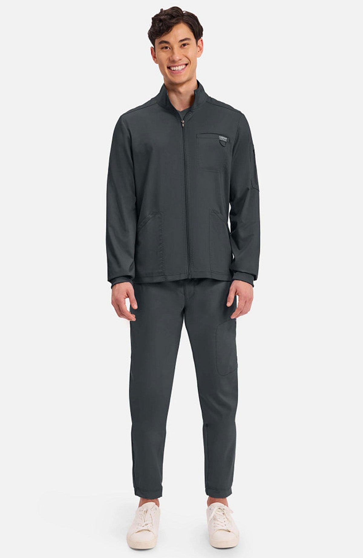 MDF Instruments CK-WW320-BLK-M Cherokee Workwear Revolution Men's Zip Front Scrub Jacket - Black, M