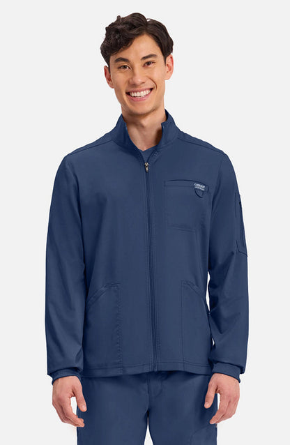 MDF Instruments CK-WW320-NAV-4XL Cherokee Workwear Revolution Men's Zip Front Scrub Jacket - Navy, 4XL