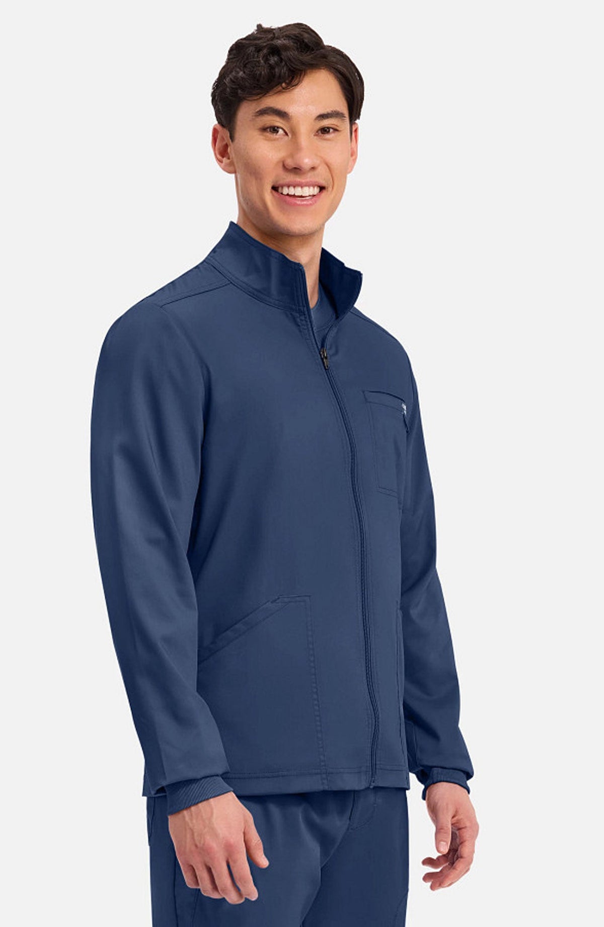 MDF Instruments CK-WW320-NAV-M Cherokee Workwear Revolution Men's Zip Front Scrub Jacket - Navy, M