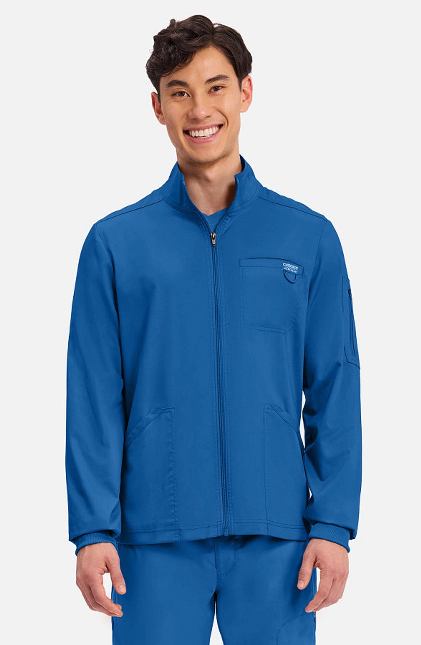 MDF Instruments CK-WW320-ROY-L Cherokee Workwear Revolution Men's Zip Front Scrub Jacket - Royal Blue, L