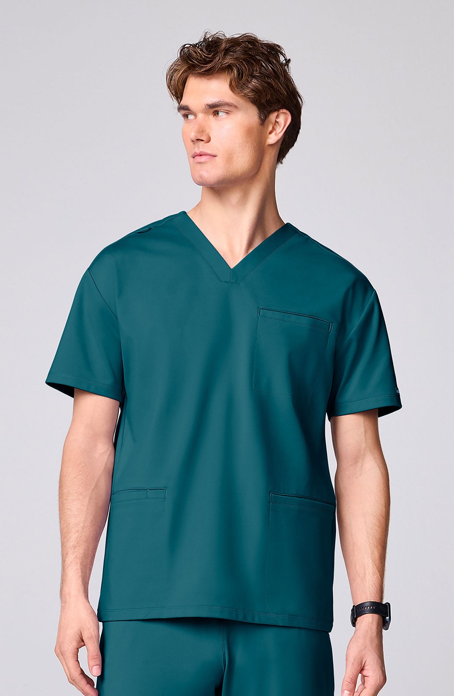 MDF Instruments CK-CK00037-CAR-3XL Cherokee Achieve Men's 3 Pocket V-Neck Scrub Top - Caribbean Blue, 3XL