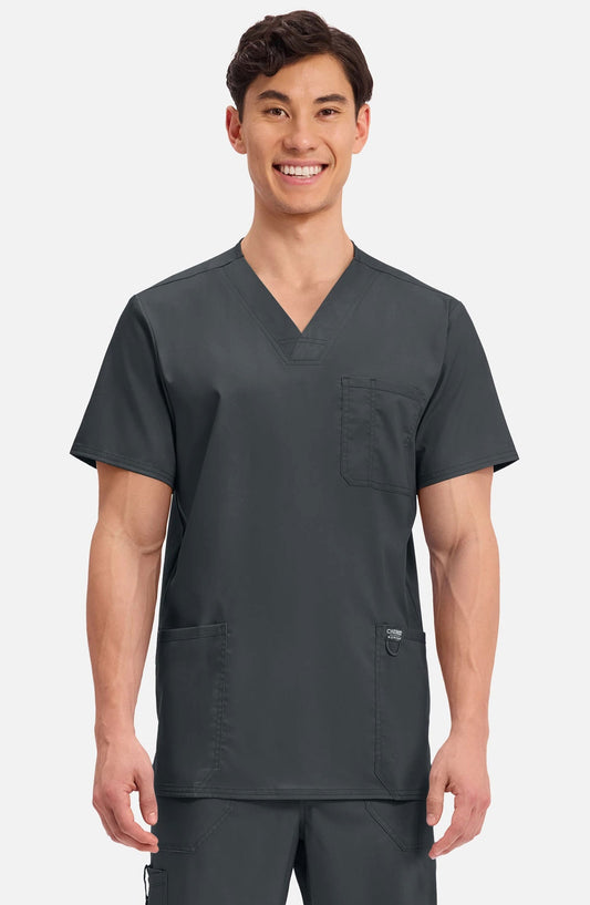 MDF Instruments CK-WW670-BLK-XS Cherokee Workwear Revolution Men's V-Neck Scrub Top - Black, XS