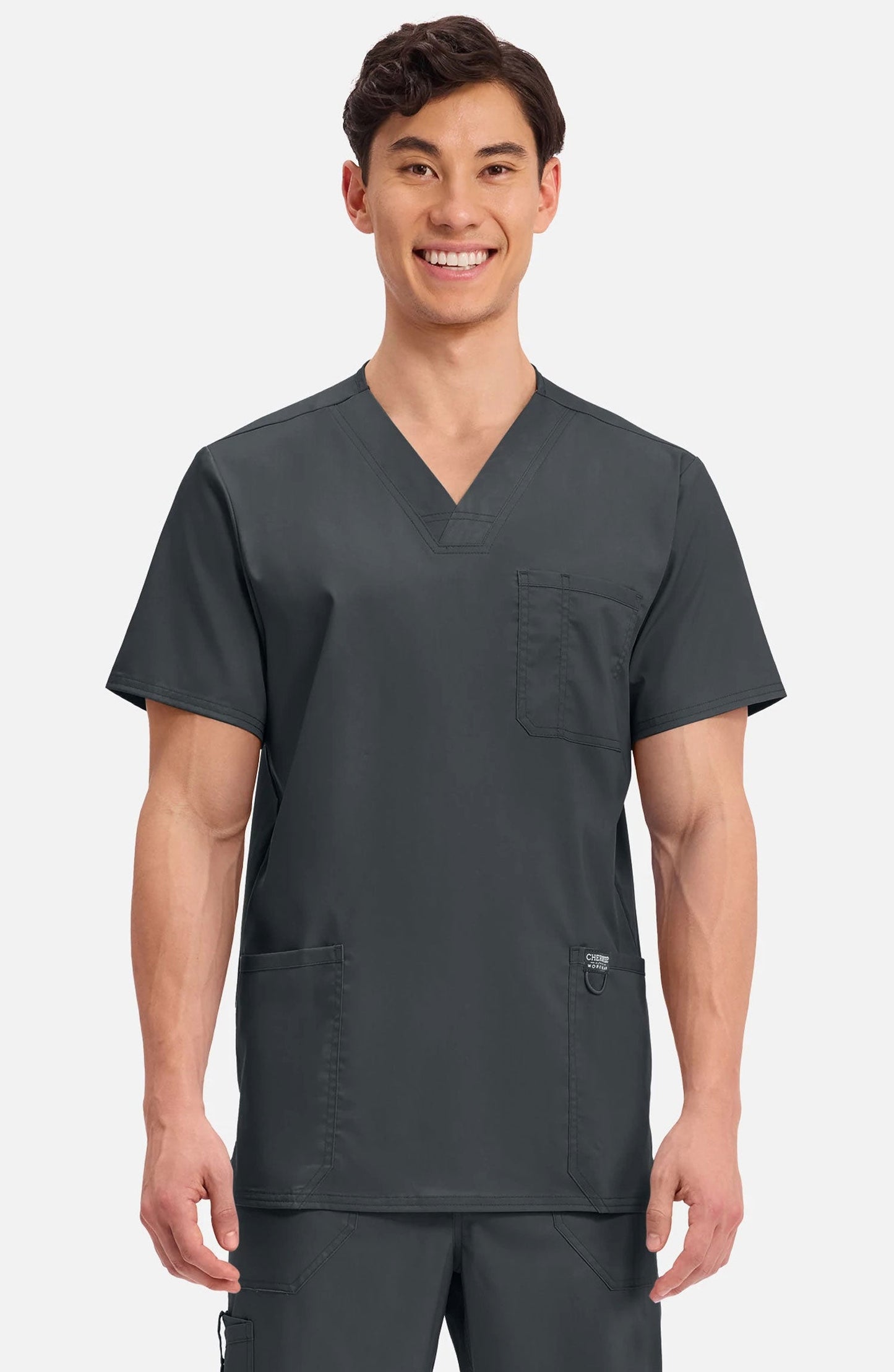 MDF Instruments CK-WW670-BLK-L Cherokee Workwear Revolution Men's V-Neck Scrub Top - Black, L
