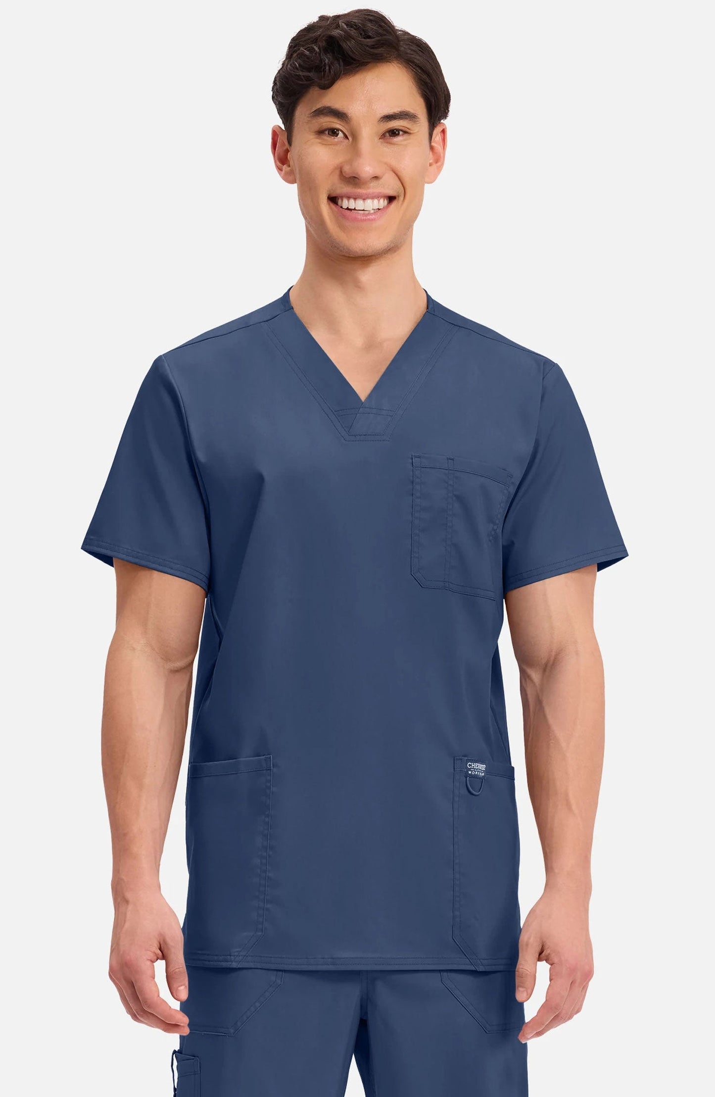 MDF Instruments CK-WW670-NAV-XS Cherokee Workwear Revolution Men's V-Neck Scrub Top - Navy, XS