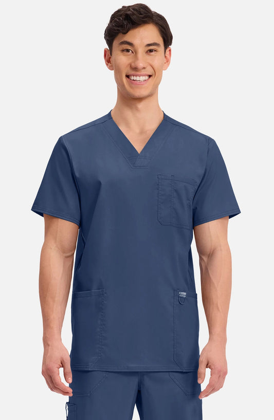MDF Instruments CK-WW670-NAV-4XL Cherokee Workwear Revolution Men's V-Neck Scrub Top - Navy, 4XL