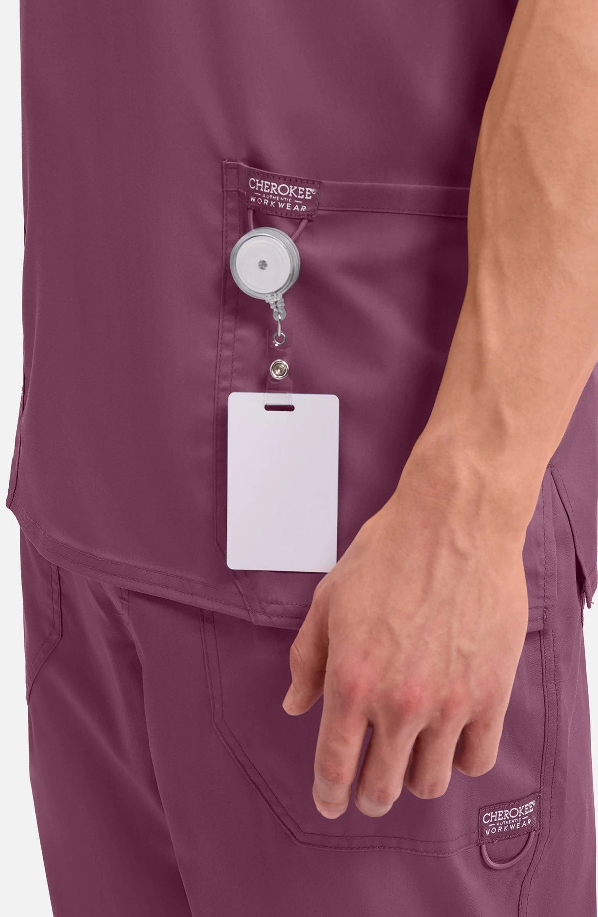 MDF Instruments CK-WW670-WIN-XS Cherokee Workwear Revolution Men's V-Neck Scrub Top - Wine, XS