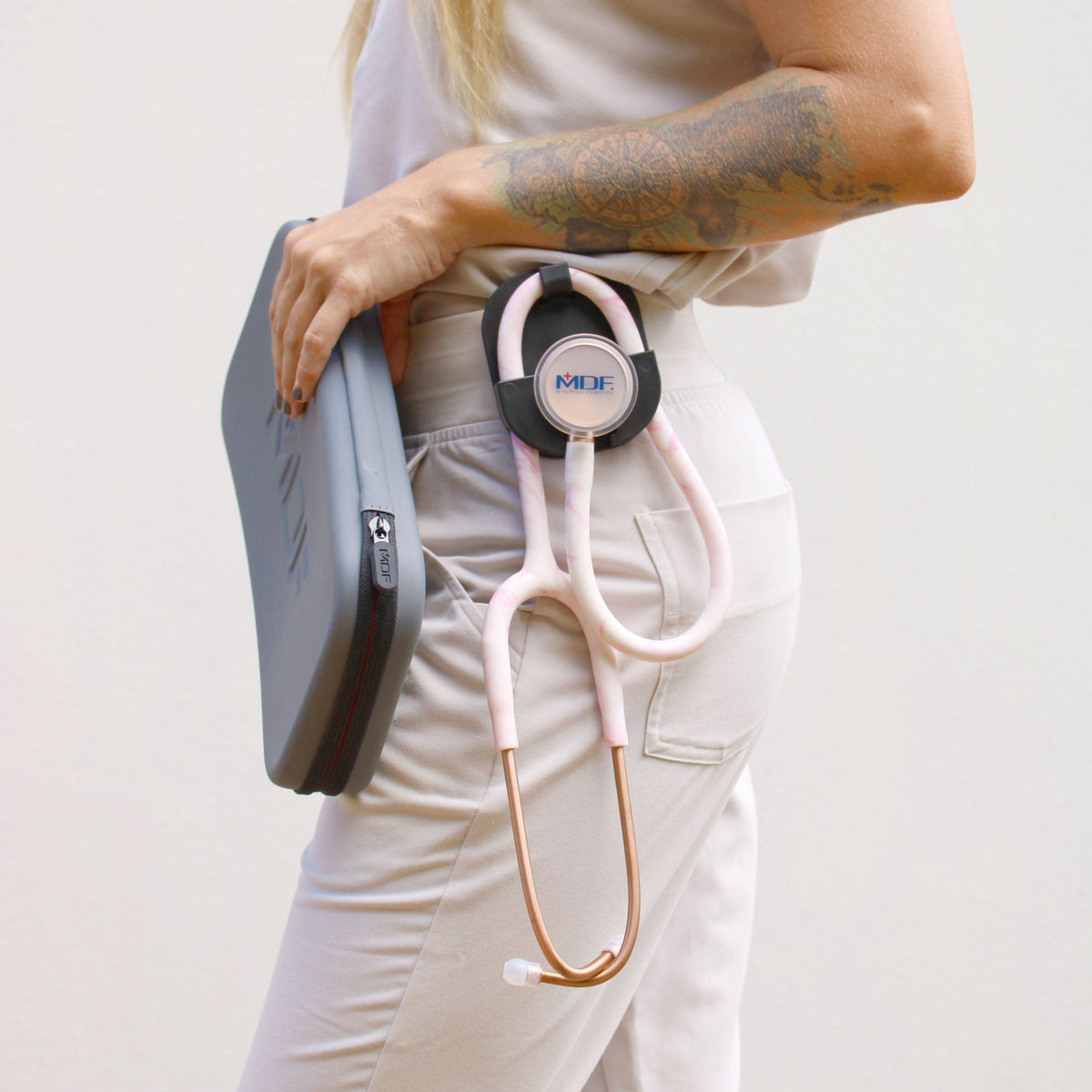 MDF Instruments MDF797TGMRG ProCardial® Titanium Cardiology Stethoscope - Georgia Pink Marble/Rose Gold