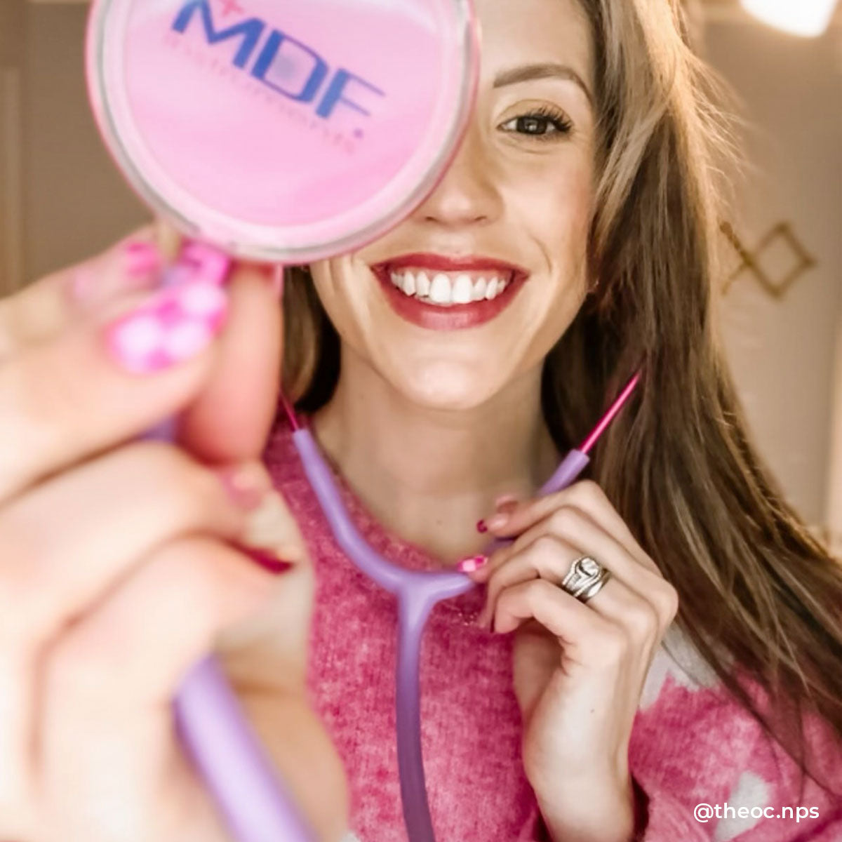 MDF Instruments MDF747XPPA07 Acoustica® Pink Stethoscope Pinkalloy and Cher