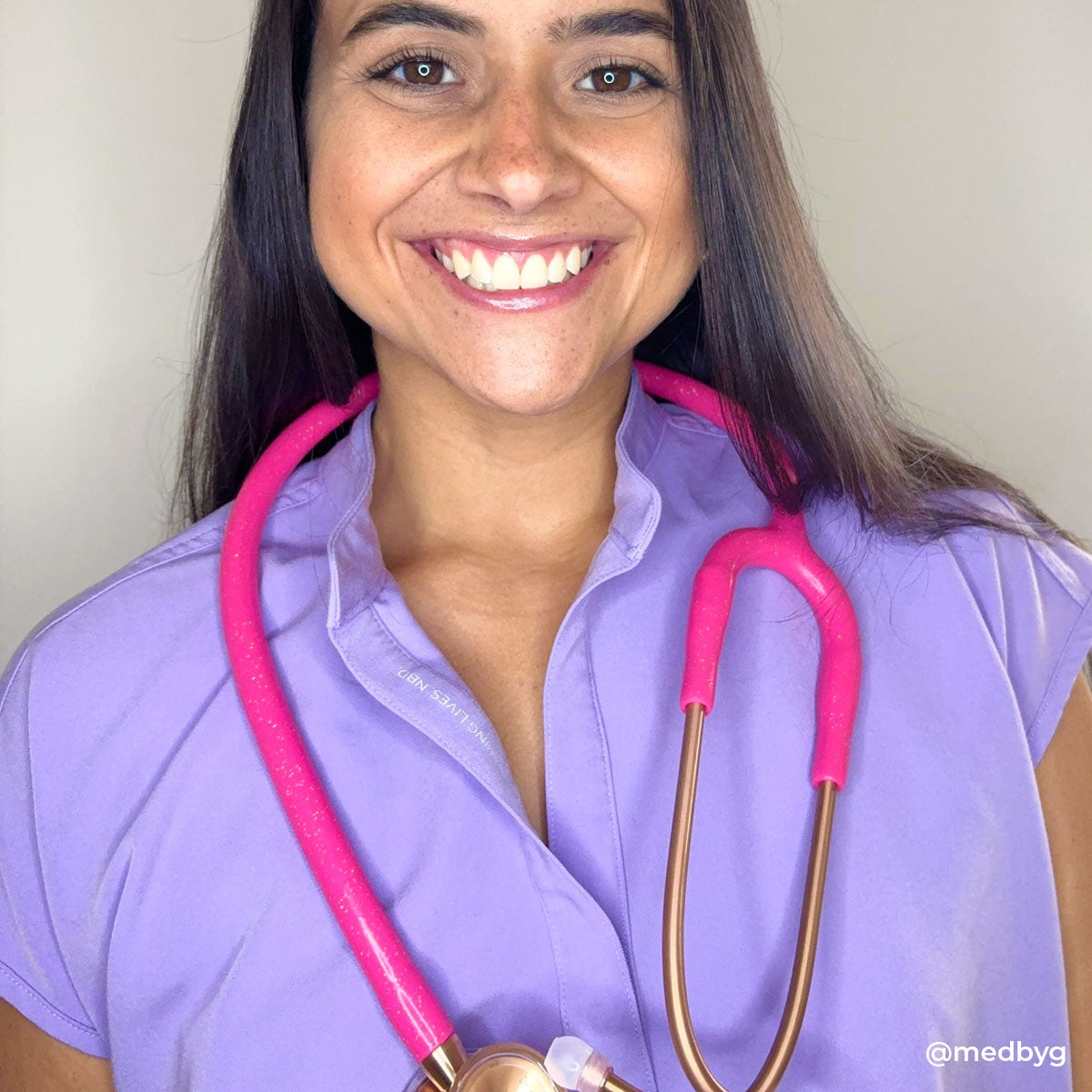 MDF Instruments MDF797TPGLRG ProCardial® Titanium Cardiology Stethoscope - Bright Pink Glitter/Rose Gold