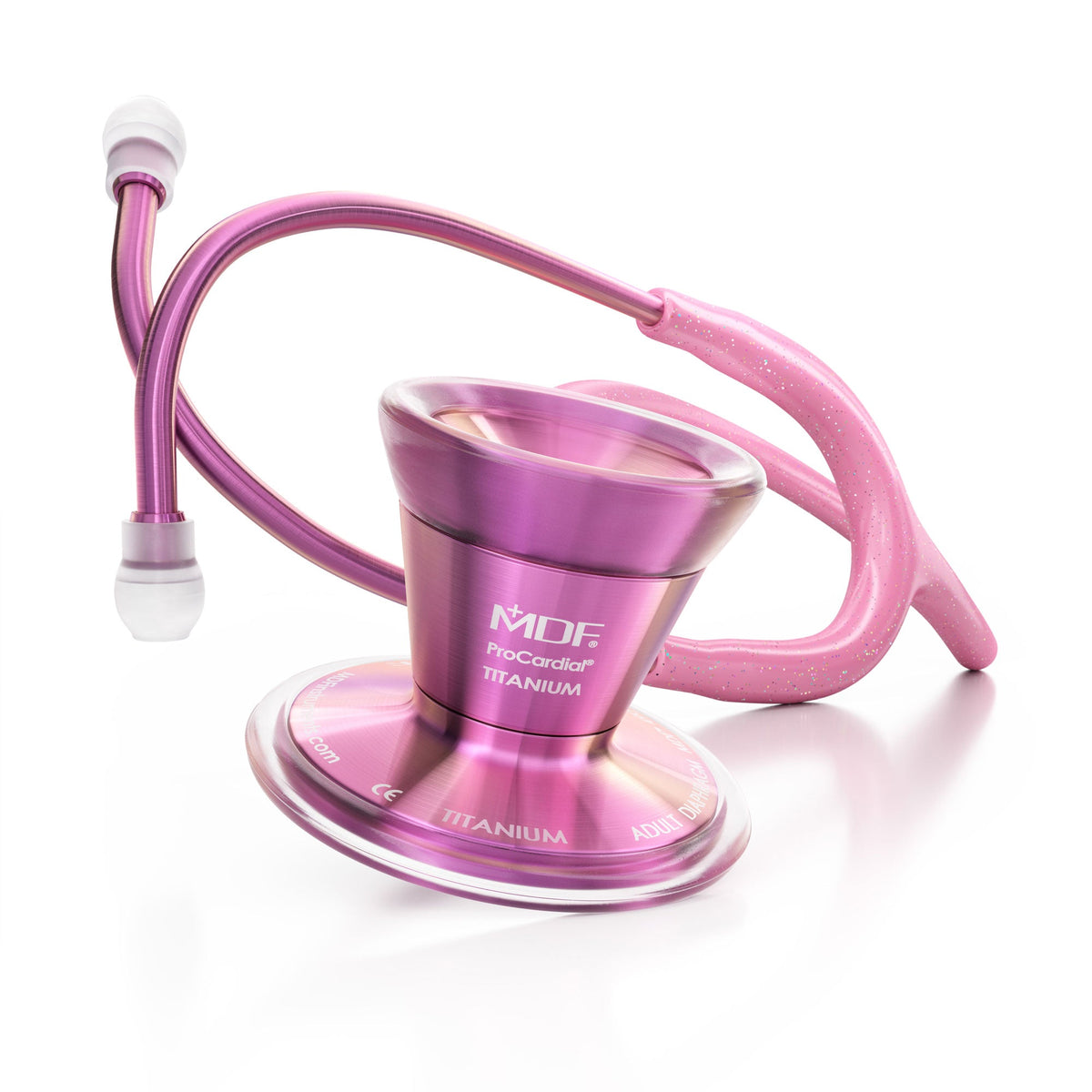 MDF Instruments MDF797TGL01BL ProCardial® Titanium Cardiology Stethoscope - Light Pink Glitter/Blossom