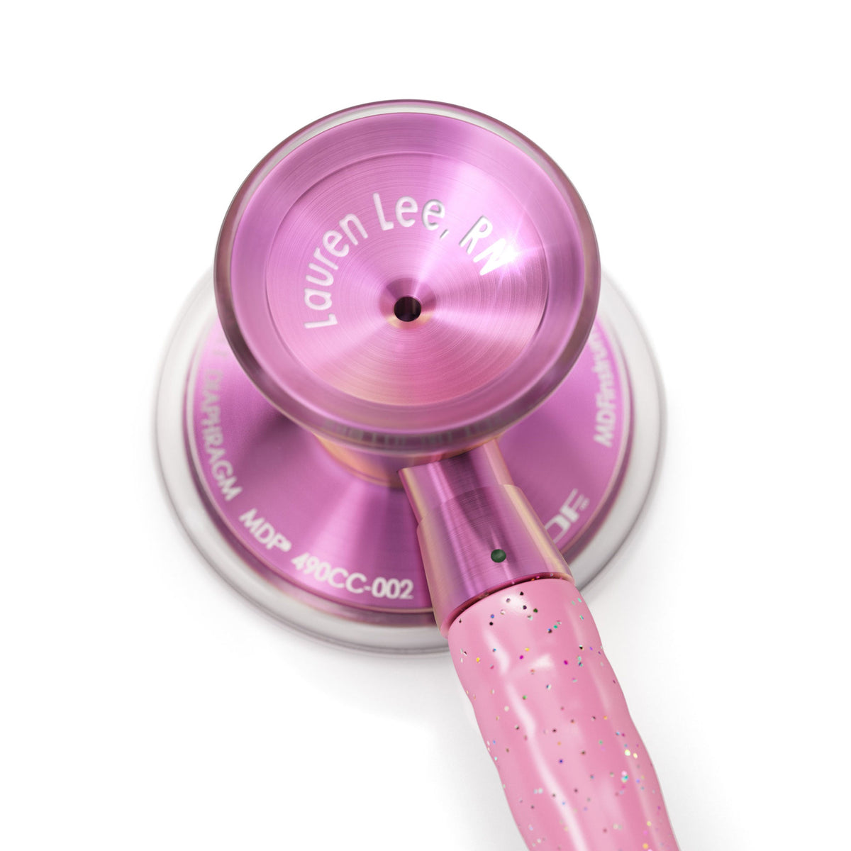 MDF Instruments MDF797TGL01BL ProCardial® Titanium Cardiology Stethoscope - Light Pink Glitter/Blossom