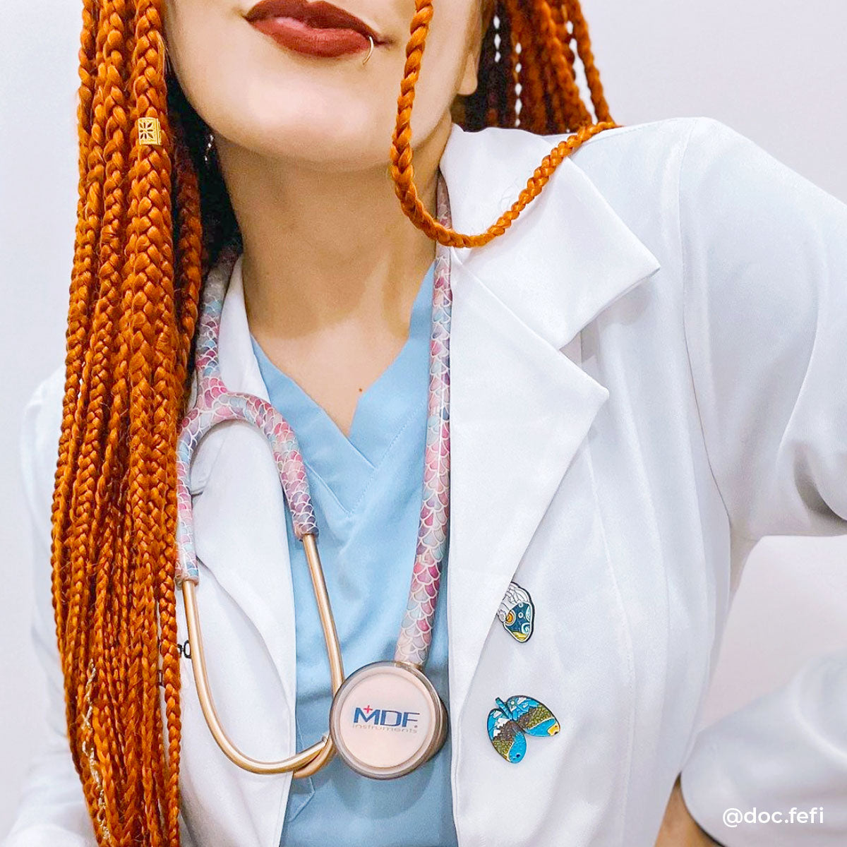 MDF Instruments MDF797TBMRG ProCardial® Titanium Cardiology Stethoscope - Baby Mermaid/Rose Gold