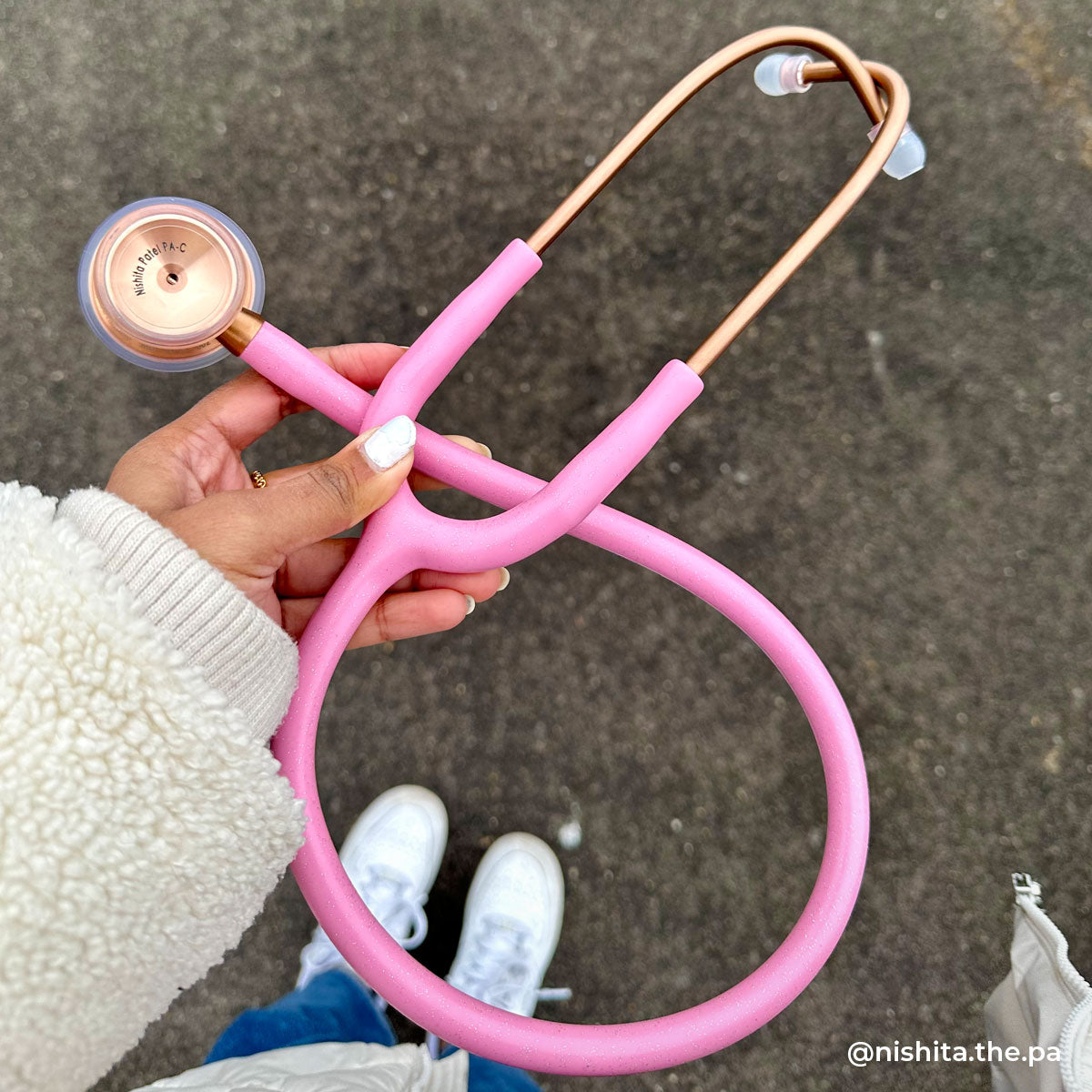 MDF Instruments MDF797TGL01RG ProCardial® Titanium Cardiology Stethoscope - Light Pink Glitter/Rose Gold