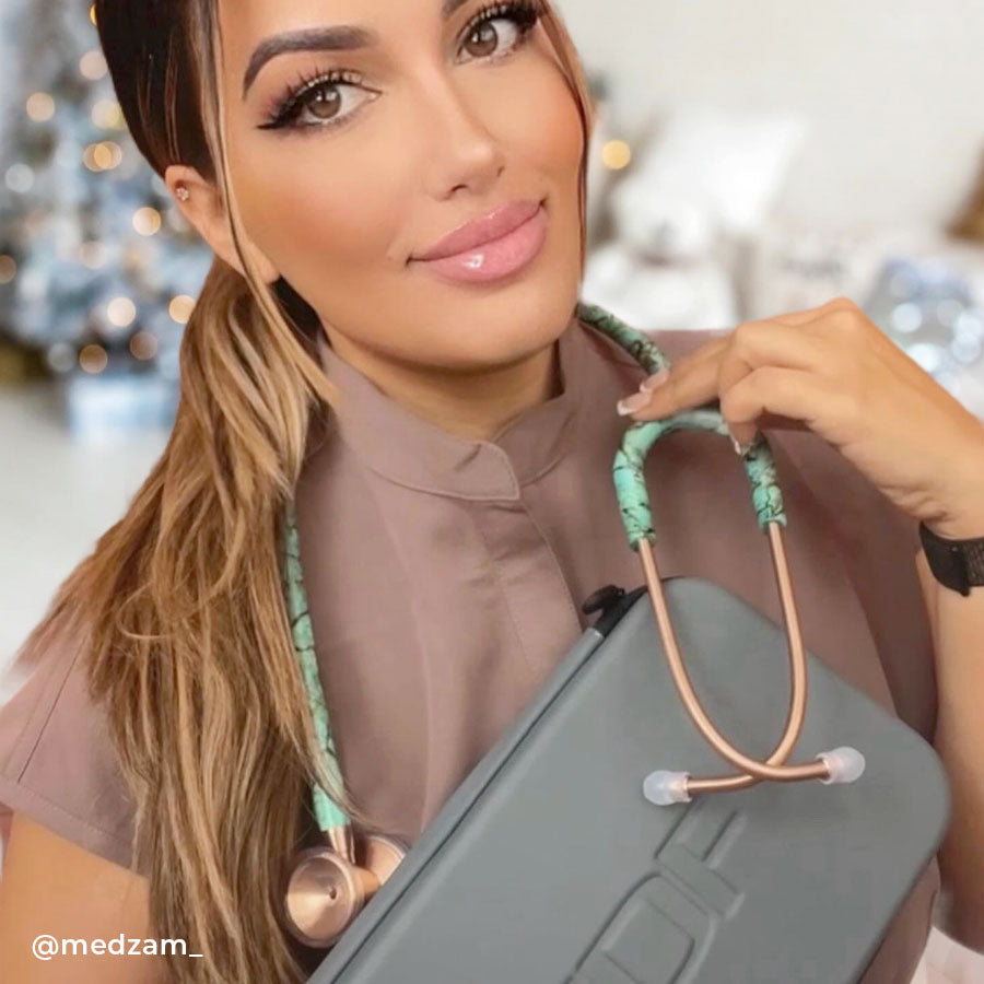 MDF Instruments MDF797TTQRG ProCardial® Titanium Cardiology Stethoscope - Turquoise/Rose Gold