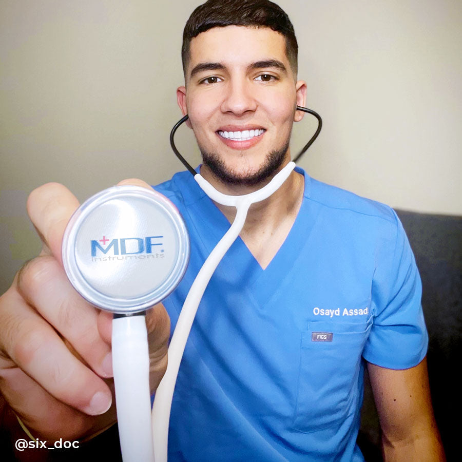 MDF Instruments MDF797TBO29 ProCardial® Titanium Cardiology Stethoscope - White/BlackOut