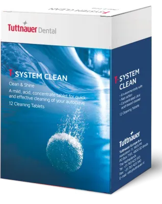 Tuttnauer TSC-1 T-System Clean Tablets (Single Box of 10 Pkts)