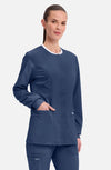 MDF Instruments CK-WW310-NAV-XS Cherokee Workwear Revolution Women's Snap Front Scrub Jacket - Navy, XS