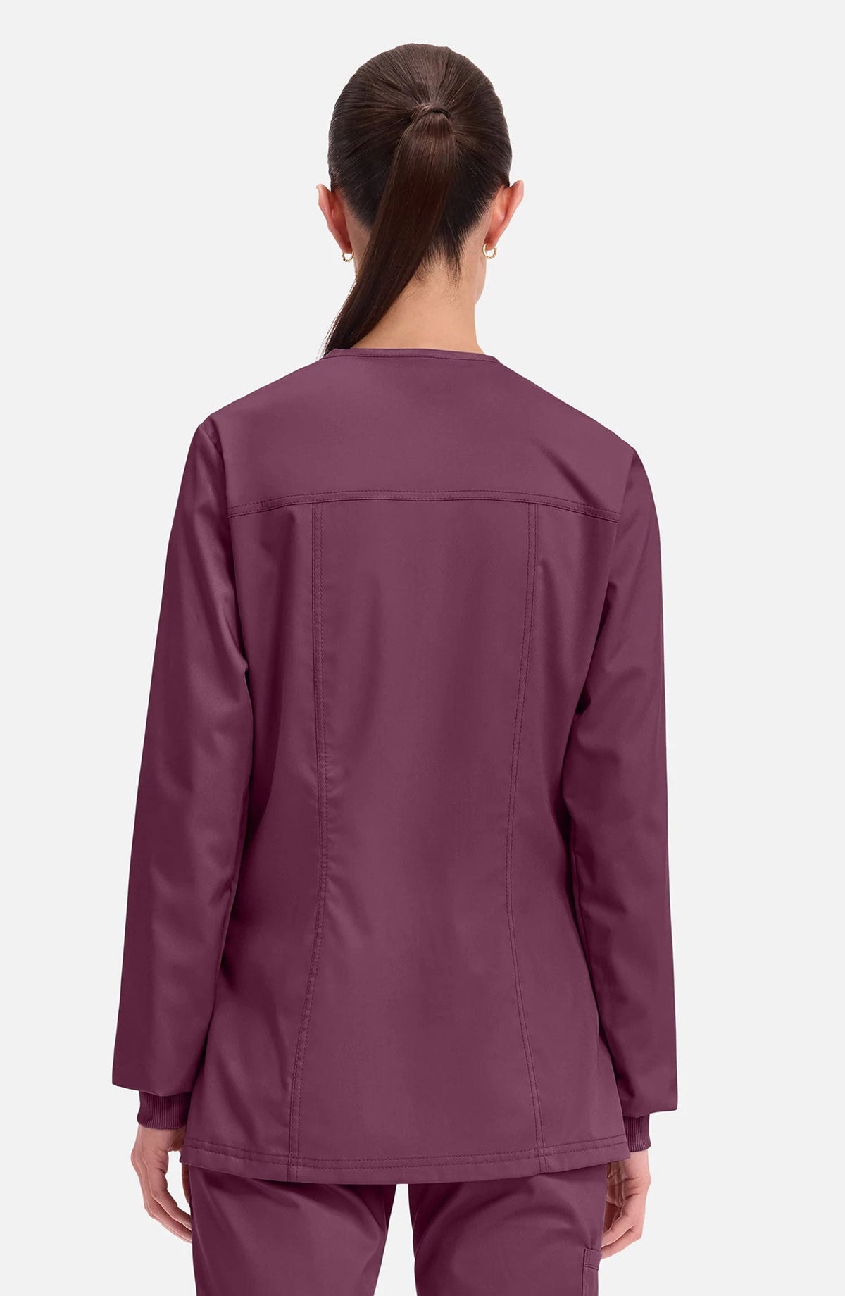 MDF Instruments CK-WW310-WIN-3XL Cherokee Workwear Revolution Women's Snap Front Scrub Jacket - Wine, 3XL