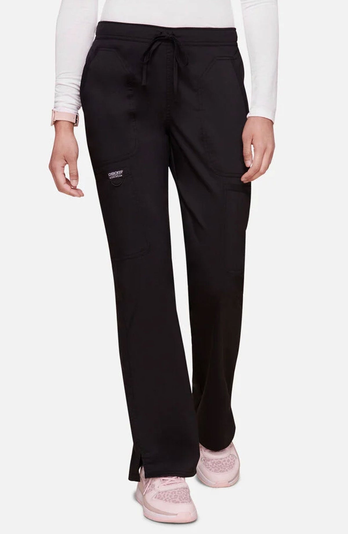 MDF Instruments CK-WW120T-BLK-ST Cherokee Workwear Revolution Women's Cargo Scrub Pants - Black, ST