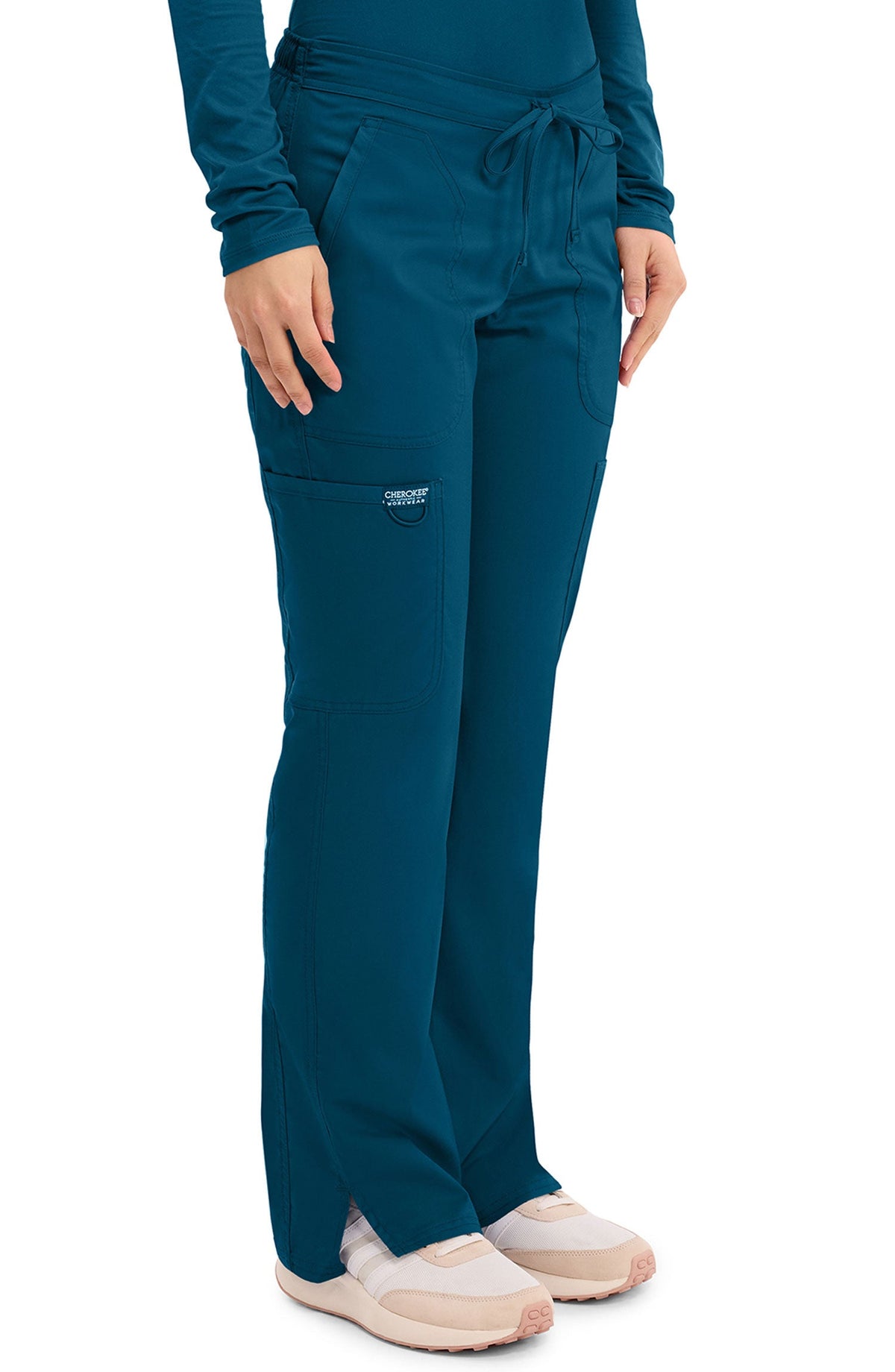 MDF Instruments CK-WW120-CAR-L Cherokee Workwear Revolution Women's Cargo Scrub Pants - Caribbean Blue, L