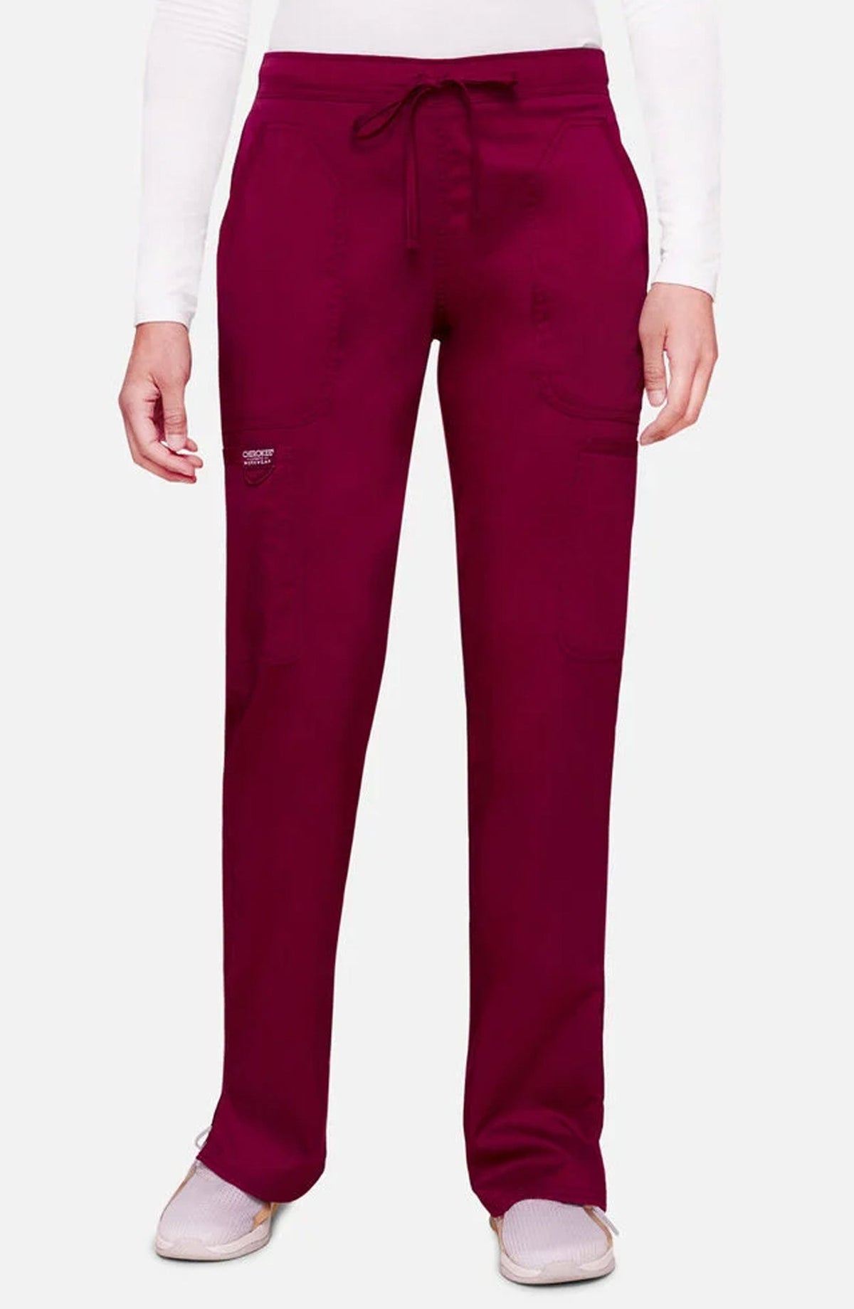MDF Instruments CK-WW120P-WIN-XSP Cherokee Workwear Revolution Women's Cargo Scrub Pants - Wine, XSP