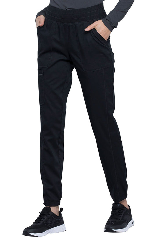 MDF Instruments CK-WW011-BLK-XLT Cherokee Workwear Revolution Women's Natural-Rise Jogger Scrub Pants - Black, XLT