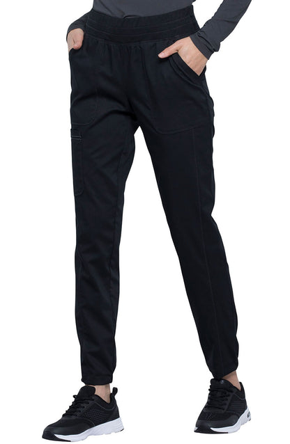 MDF Instruments CK-WW011-BLK-LP Cherokee Workwear Revolution Women's Natural-Rise Jogger Scrub Pants - Black, LP