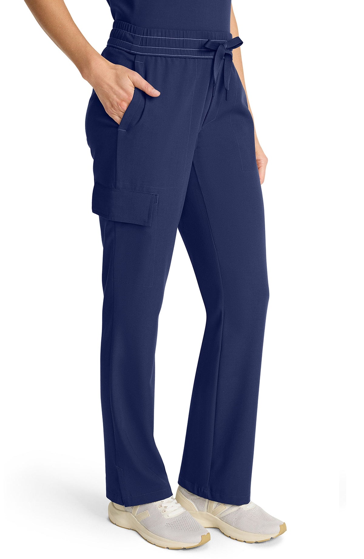 MDF Instruments HH-HH153-NAV-LP Healing Hands Quest Brandy Women's Straight Leg Cargo Scrub Pants - Navy, LP