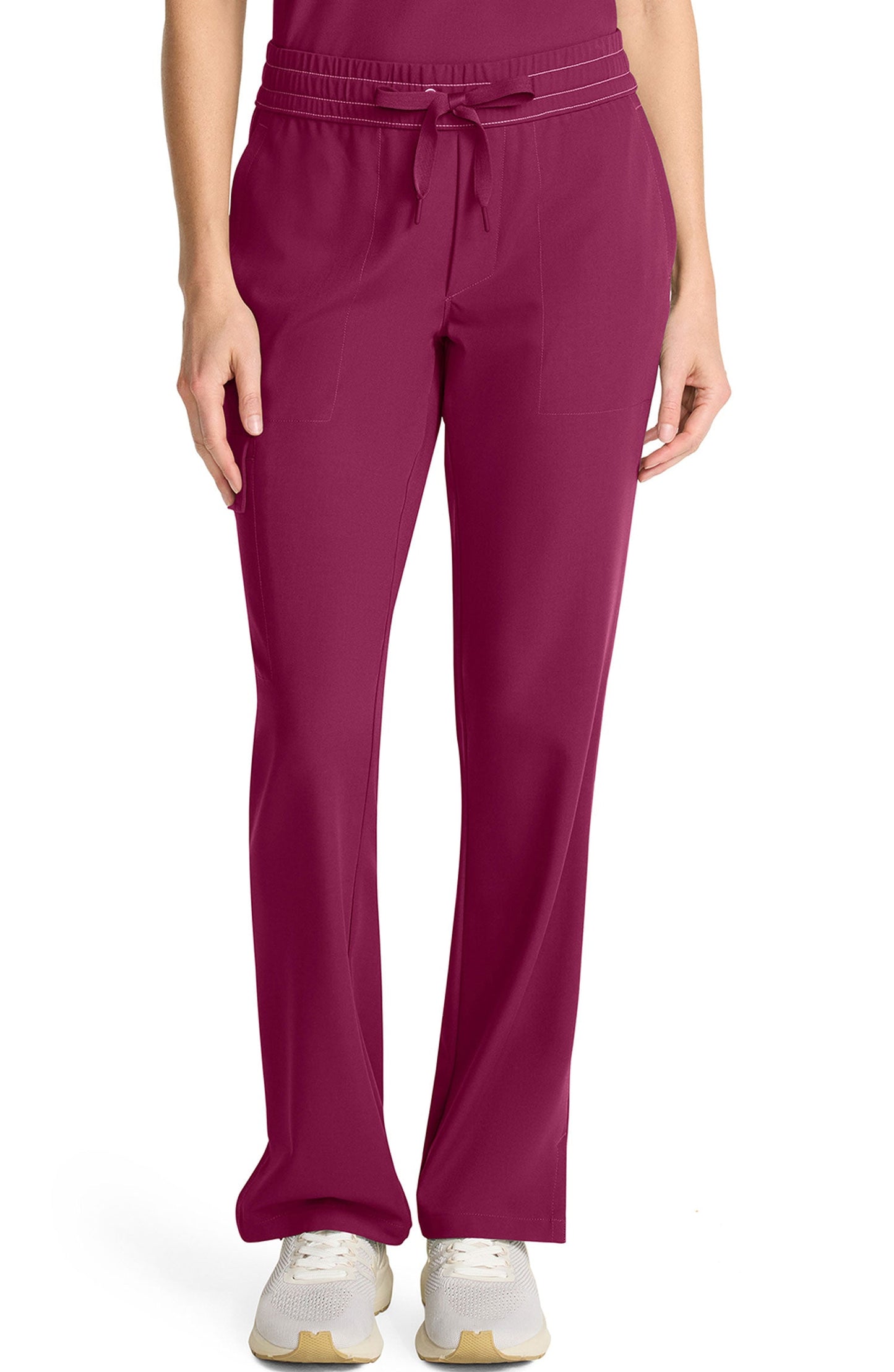 MDF Instruments HH-HH153-WIN-XSP Healing Hands Quest Brandy Women's Straight Leg Cargo Scrub Pants - Wine, XSP