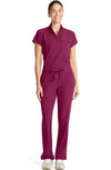 MDF Instruments HH-HH153-WIN-L Healing Hands Quest Brandy Women's Straight Leg Cargo Scrub Pants - Wine, L