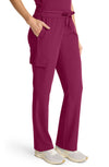 MDF Instruments HH-HH153-WIN-SP Healing Hands Quest Brandy Women's Straight Leg Cargo Scrub Pants - Wine, SP
