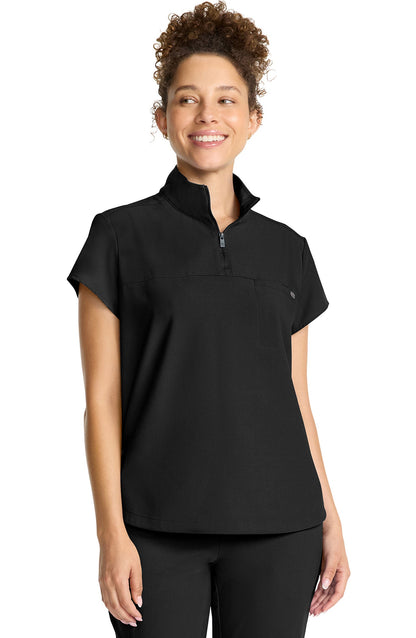 MDF Instruments HH-HH752-BLK-2XL Healing Hands Quest Bella Women's Quarter Zip Scrub Top - Black, 2XL