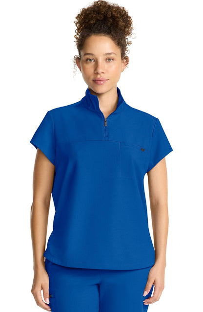 MDF Instruments HH-HH752-ROY-S Healing Hands Quest Bella Women's Quarter Zip Scrub Top - Royal Blue, S