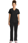 MDF Instruments HH-HH755-BLK-2XL Healing Hands Quest Billie Women's Tuck-In V-Neck Scrub Top - Black, 2XL