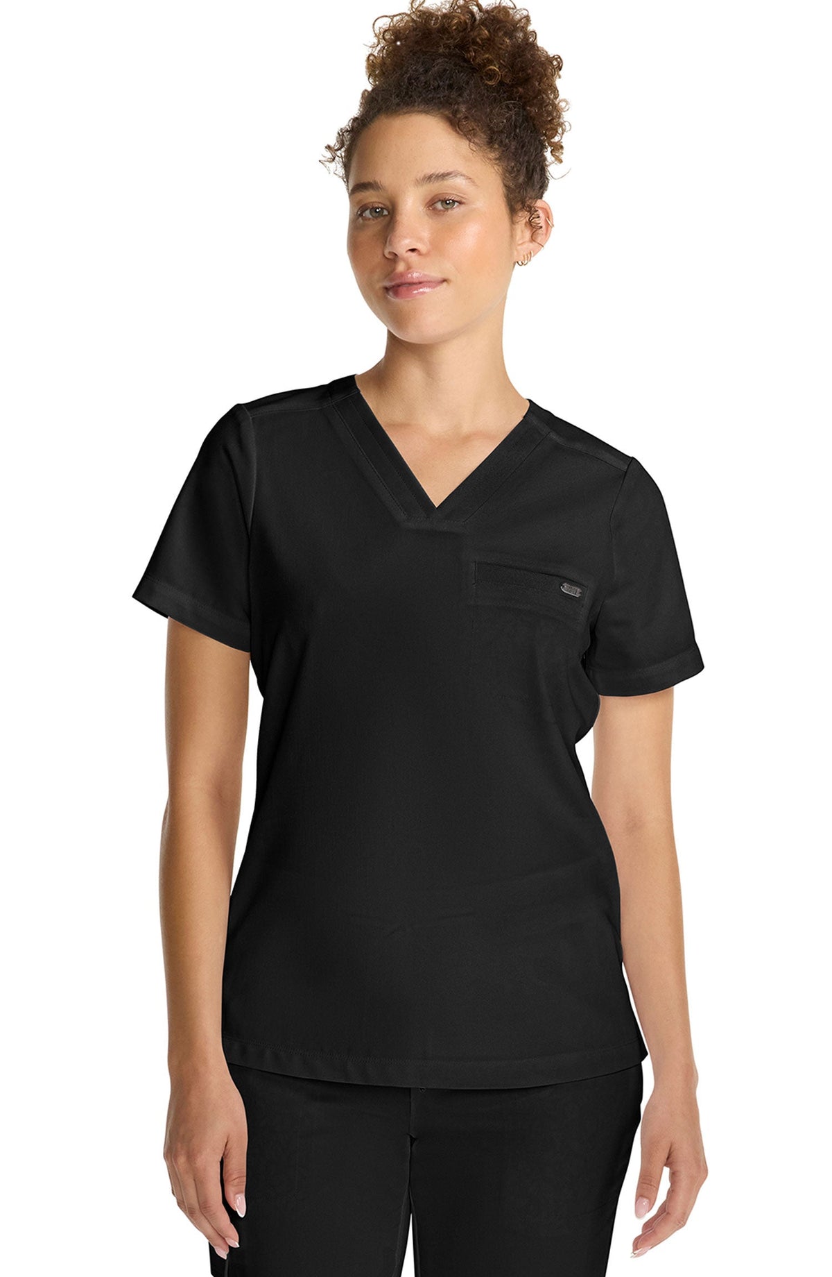 MDF Instruments HH-HH755-BLK-2XL Healing Hands Quest Billie Women's Tuck-In V-Neck Scrub Top - Black, 2XL