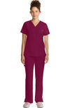 MDF Instruments HH-HH755-WIN-3XL Healing Hands Quest Billie Women's Tuck-In V-Neck Scrub Top - Wine, 3XL