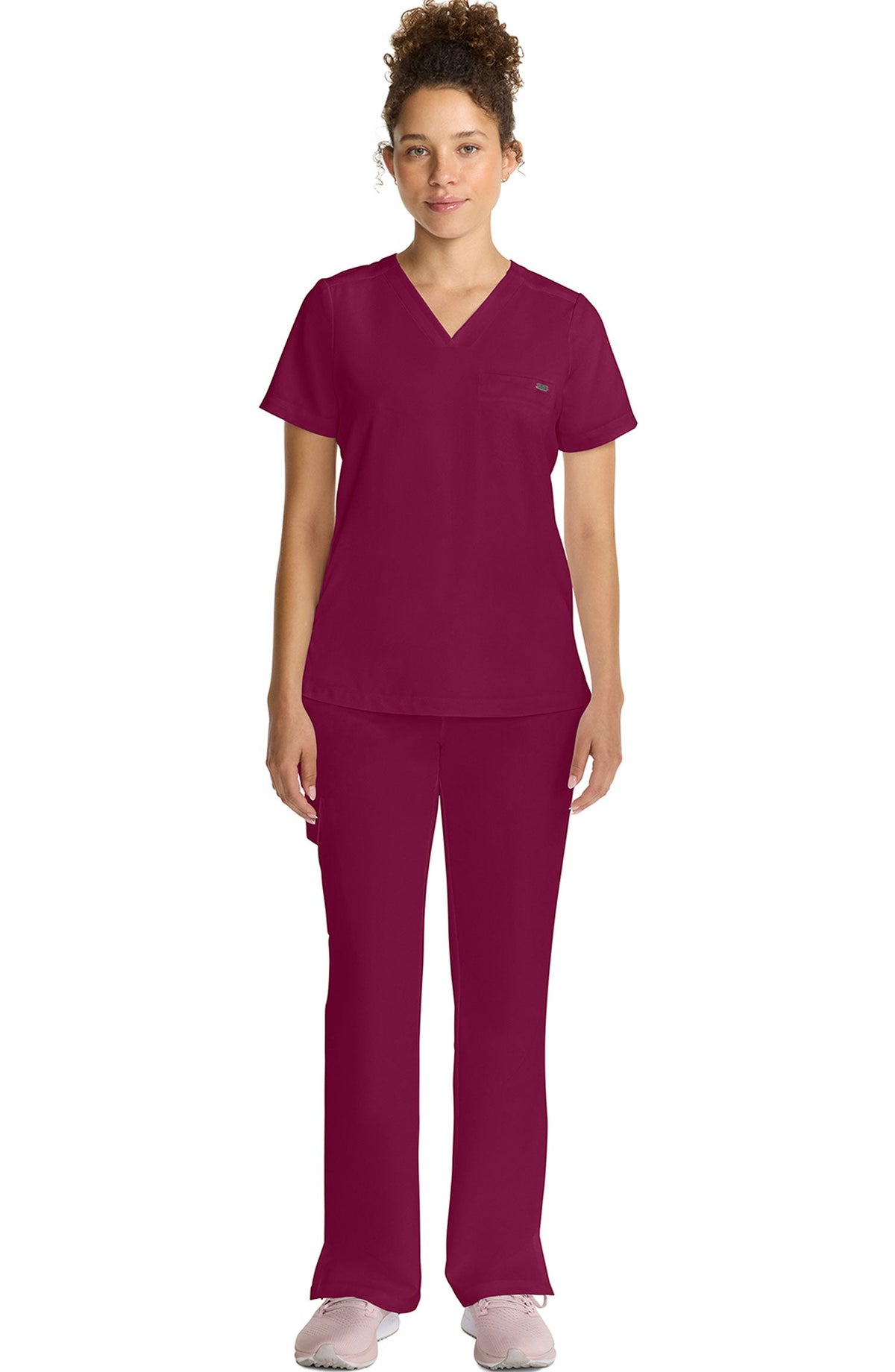MDF Instruments HH-HH755-WIN-3XL Healing Hands Quest Billie Women's Tuck-In V-Neck Scrub Top - Wine, 3XL