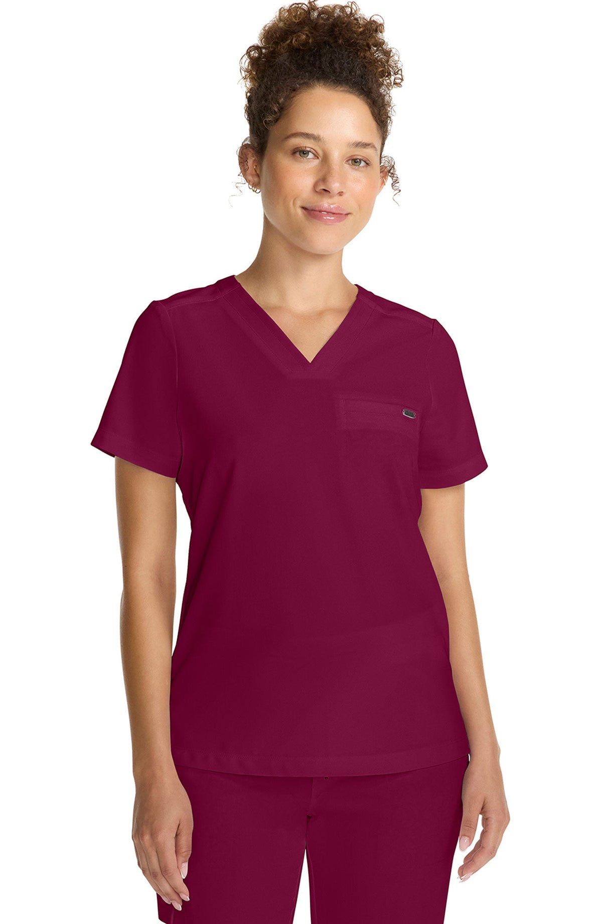 MDF Instruments HH-HH755-WIN-3XL Healing Hands Quest Billie Women's Tuck-In V-Neck Scrub Top - Wine, 3XL