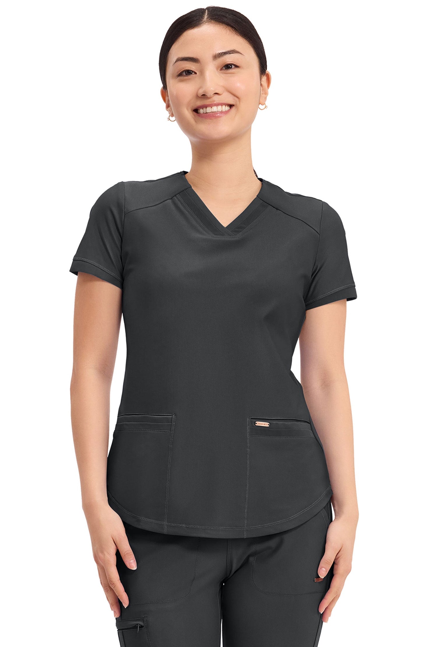MDF Instruments CK-CK840-BLK-2XL Cherokee Form Women's V-Neck Scrub Top - Black, 2XL
