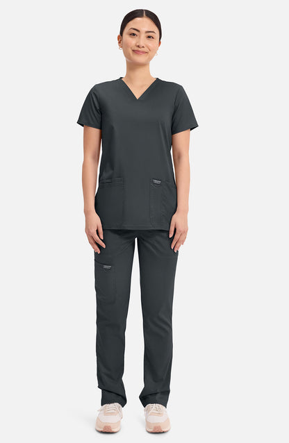 MDF Instruments CK-WW620-BLK-L Cherokee Workwear Revolution Women's V-Neck Scrub Top - Black, L