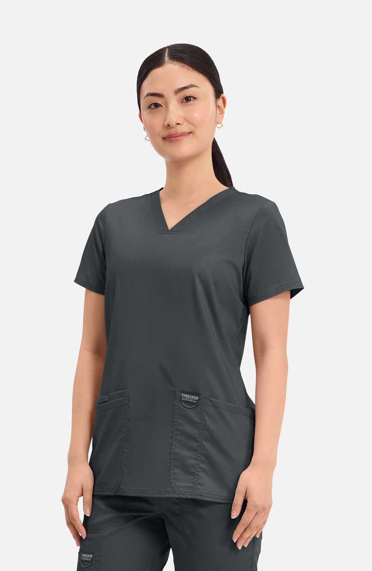 MDF Instruments CK-WW620-BLK-M Cherokee Workwear Revolution Women's V-Neck Scrub Top - Black, M