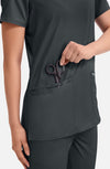MDF Instruments CK-WW620-BLK-S Cherokee Workwear Revolution Women's V-Neck Scrub Top - Black, S