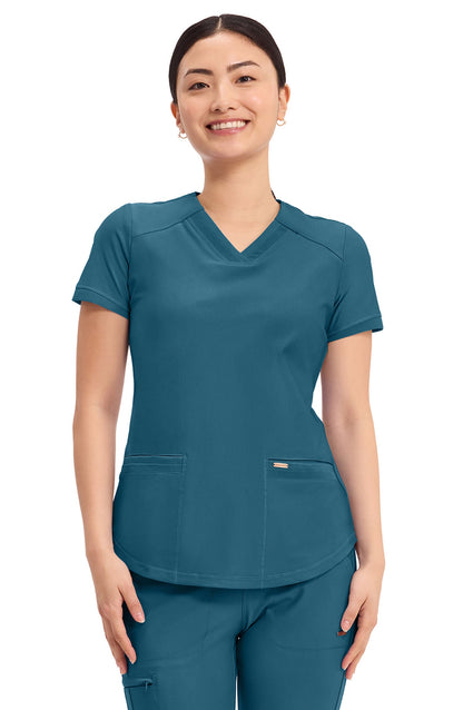 MDF Instruments CK-CK840-CAR-XXS Cherokee Form Women's V-Neck Scrub Top - Caribbean Blue, XXS