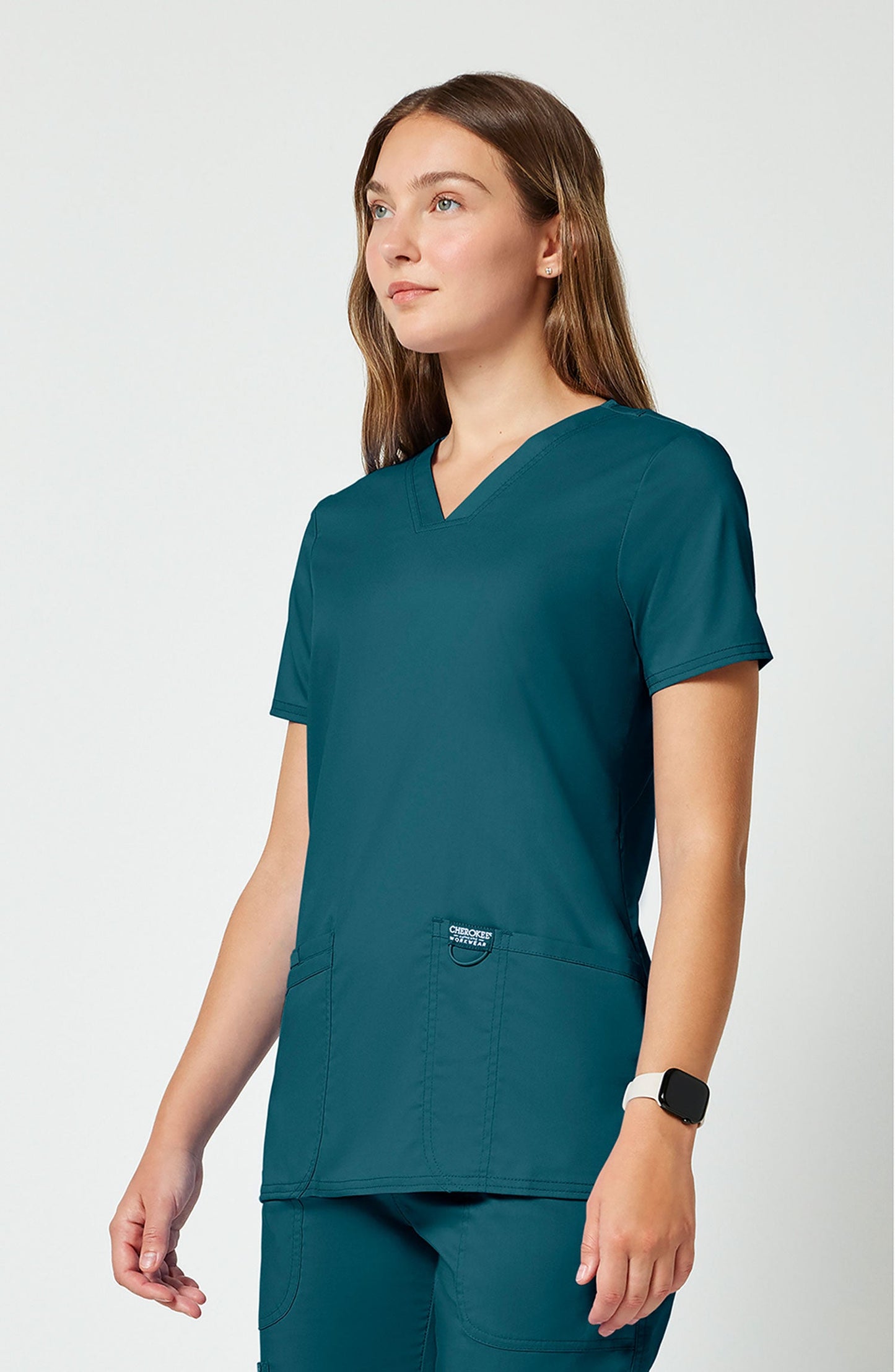 MDF Instruments CK-WW620-CAR-XL Cherokee Workwear Revolution Women's V-Neck Scrub Top - Caribbean Blue, XL