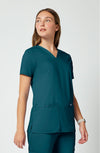 MDF Instruments CK-WW620-CAR-XXS Cherokee Workwear Revolution Women's V-Neck Scrub Top - Caribbean Blue, XXS
