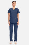 MDF Instruments CK-WW620-NAV-M Cherokee Workwear Revolution Women's V-Neck Scrub Top - Navy, M