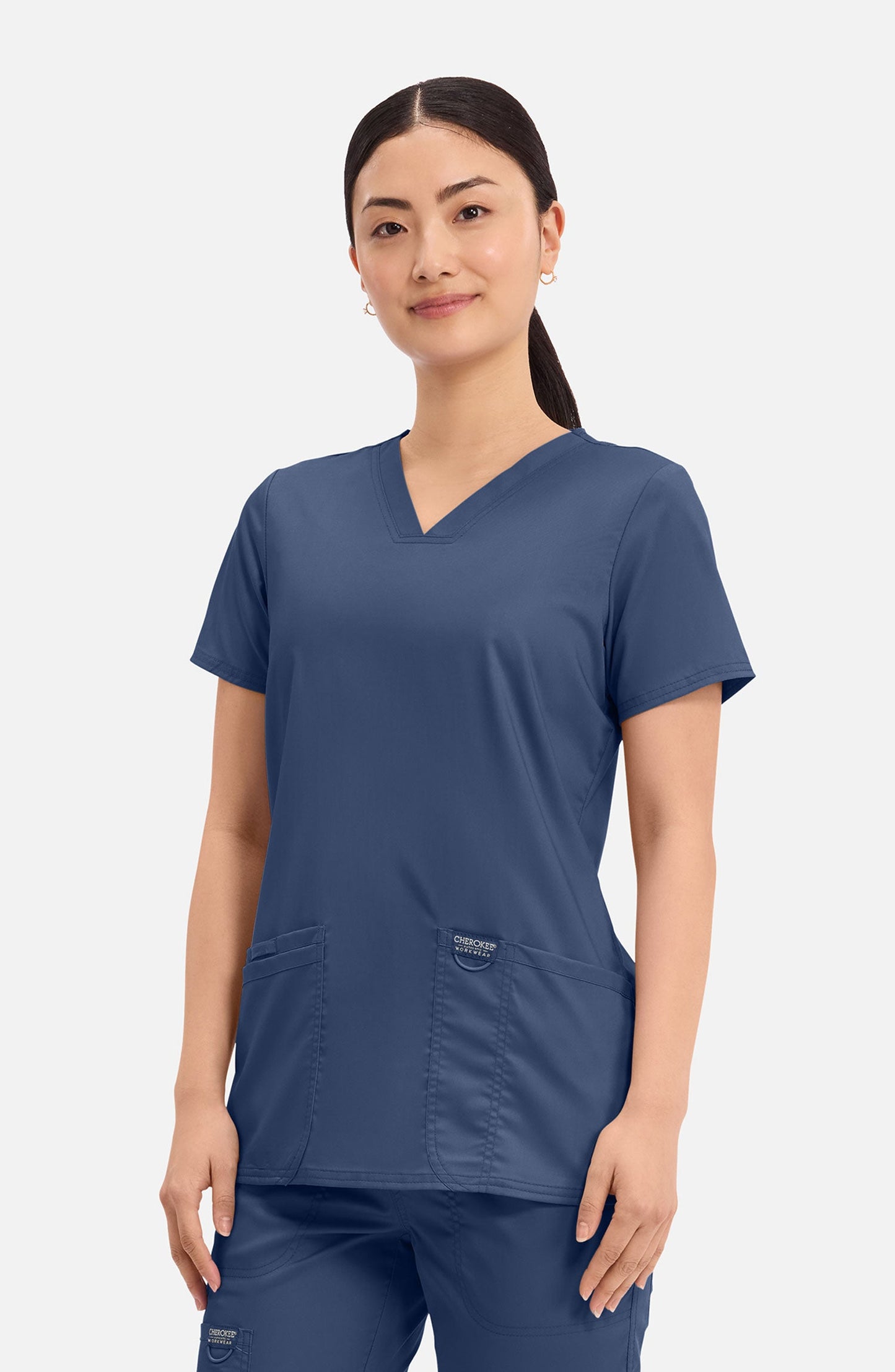 MDF Instruments CK-WW620-NAV-2XL Cherokee Workwear Revolution Women's V-Neck Scrub Top - Navy, 2XL